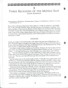 3 THREE RELIGIONS OF THE MIDDLE EAST