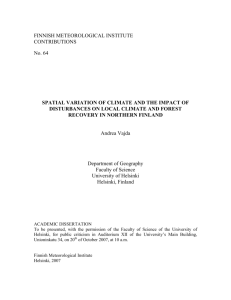 Spatial variation of climate and the impact of disturbances