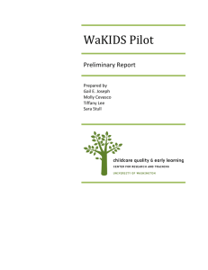 WaKIDS Pilot Preliminary Report - Office of Superintendent of Public