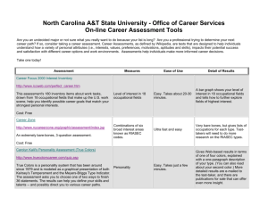 Online Career Assessments - North Carolina Agricultural and