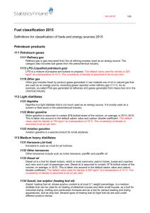 DEFINITIONS FOR CLASSIFICATION OF ENERGY SOURCES