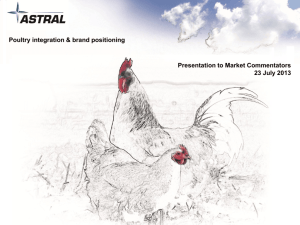 Poultry integration & brand positioning Presentation to Market