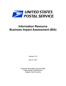 Information Resource Business Impact Assessment (BIA)