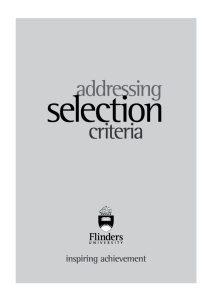 Addressing Selection Criteria