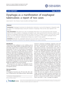 Dysphagia as a manifestation of esophageal tuberculosis: a report