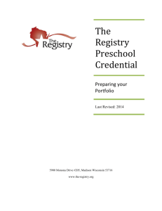 Receiving The Registry Preschool Credential