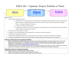 EDUC 681—Capstone- Project, Portfolio or Thesis Thesis Projects