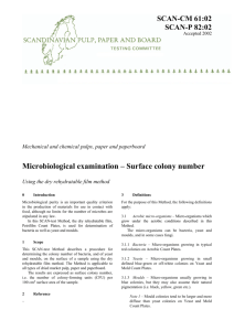 Microbiological examination – Surface colony number