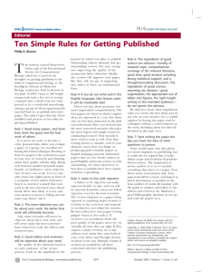 Ten Simple Rules for Getting Published - www2.mpip