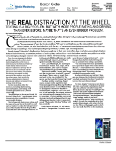 Page 1 THE REAL DISTRACTION AT THE WHEEL TEXTING IS A