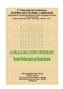 Yap: A Look @ Global Filipino Orthography