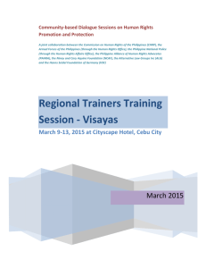 Regional Trainers Training Session - Visayas