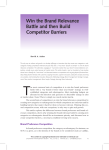 Win the Brand Relevance Battle and then Build Competitor Barriers