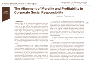 The Alignment of Morality and Profitability in Corporate Social