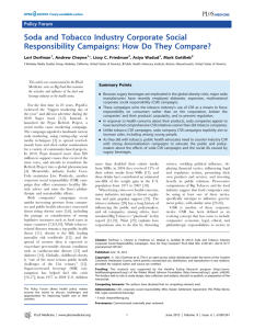 Soda and Tobacco Industry Corporate Social Responsibility