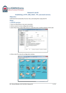 Network II Lab 02 Establishing a HTTP, DNS, DHCP, FTP, and email