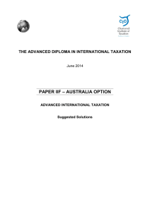 PAPER IIF – AUSTRALIA OPTION