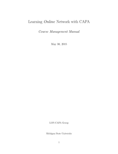 Learning Online Network with CAPA - Bad Request