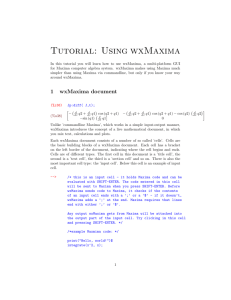 Tutorial: Using wxMaxima