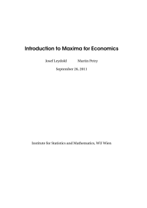 Introduction to Maxima for Economics