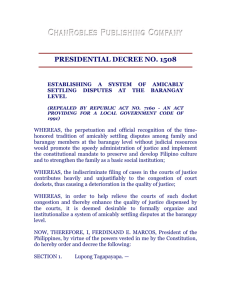 presidential decree no. 1508 - Chan Robles and Associates Law Firm