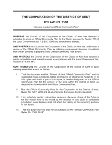 THE CORPORATION OF THE DISTRICT OF KENT BYLAW NO. 1508