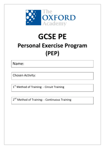 Personal Exercise Programme (PEP)
