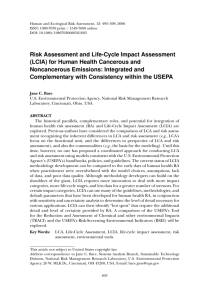 Risk Assessment and Life-Cycle Impact Assessment