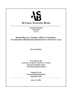 ASOP 21 - The Actuarial Standards Board