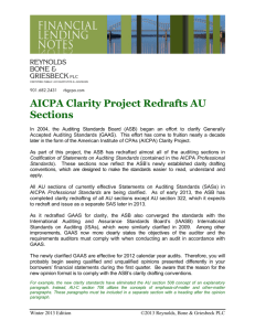 AICPA Clarity Project Redrafts AU Sections
