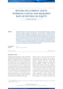 return on current assets, working capital and required - e