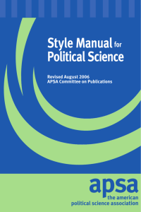 APSA Style Manual - American Political Science Association