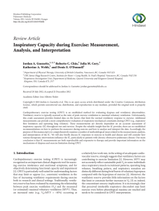 Review Article Inspiratory Capacity during Exercise