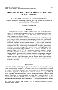 mechanics of breathing in horses at rest and during exercise