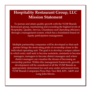 Mission Statement - Hospitality Restaurant Group