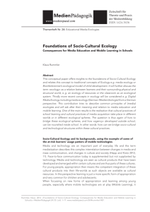 Foundations of Socio-Cultural Ecology: Consequences for Media