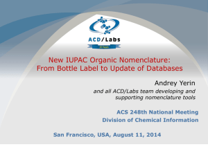 New IUPAC Organic Nomenclature - Chemical Information BULLETIN