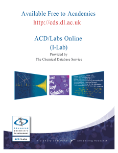 ACD/Labs Online (I-Lab) Available Free to Academics http://cds.dl