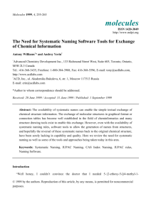 The Need for Systematic Naming Software Tools for Exchange of