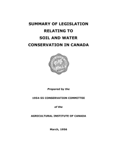 Summary of Legislation Relating to Soil and Water Conservation in