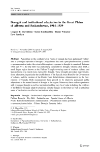 Drought and institutional adaptation in the Great Plains of Alberta