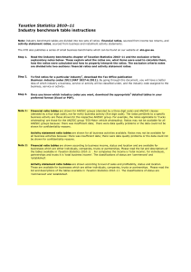 Taxation Statistics 2010–11 Industry benchmark table instructions