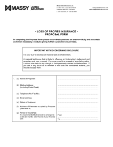 loss of profits insurance proposal form