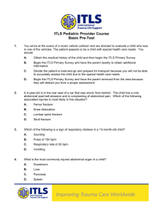 ITLS Pediatric Provider Course Basic Pre-Test - ITLS WV