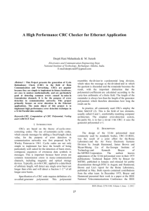 A High Performance CRC Checker for Ethernet Application
