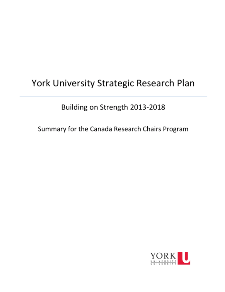 york university strategic research plan