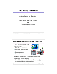Data Mining: Introduction Lecture Notes for Chapter 1 Introduction to