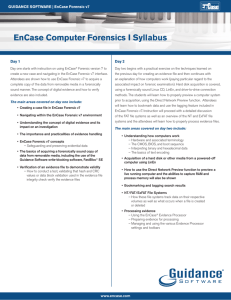 EnCase Computer Forensics I Syllabus
