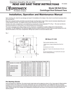 READ AND SAVE THESE INSTRUCTIONS Model GB Belt Drive