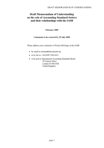 Draft Memorandum of Understanding on the role of Accounting
